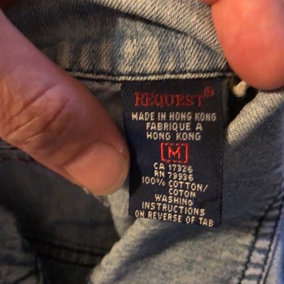 Womens Vintage Request button up cotton denim vest size M - Picture 11 of 11